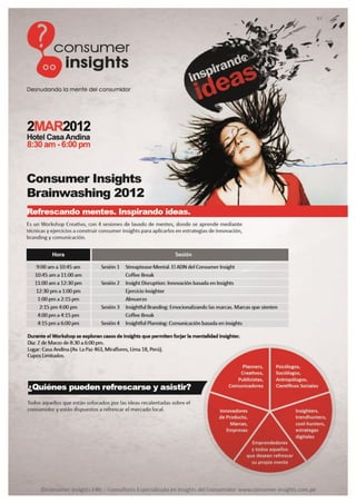 Insights Brainwashing Workshop, 2 Marzo, Lima-Peru