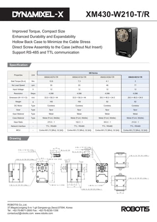 Improved Torque, Compact Size
Enhanced Durability and Expandability
Hollow Back Case to Minimize the Cable Stress
Direct S...