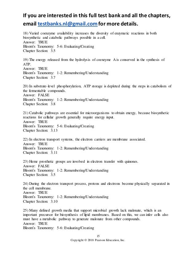 Brock Biology Of Microanisms 15th Edition Madigan Test Bank Brock Biology Of Microanisms 15th Edition Madigan Test Bank