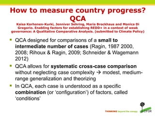 REDD+ progress: a qualitative comparative analysis