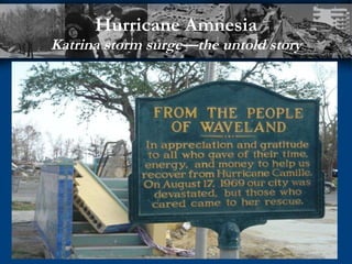 Hurricane Amnesia Katrina storm surge—the untold story 
