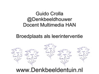 Guido Crolla @Denkbeeldhouwer Docent Multimedia HAN Broedplaats als leerinterventie www.Denkbeeldentuin.nl 