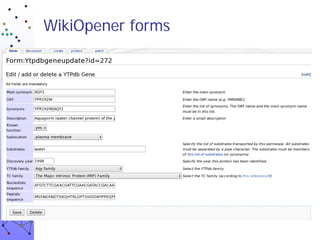 WikiOpener forms
 