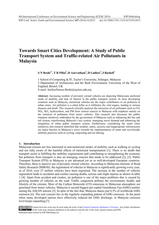 Towards Smart Cities Development: A Study of Public Transport System ...