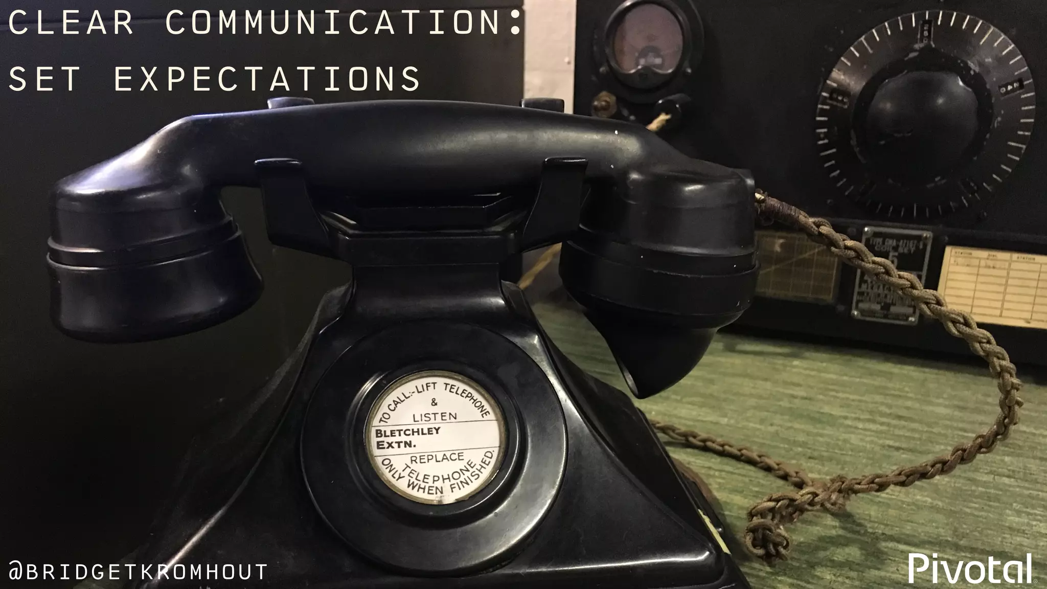 @bridgetkromhout
clear communication:
set expectations
 