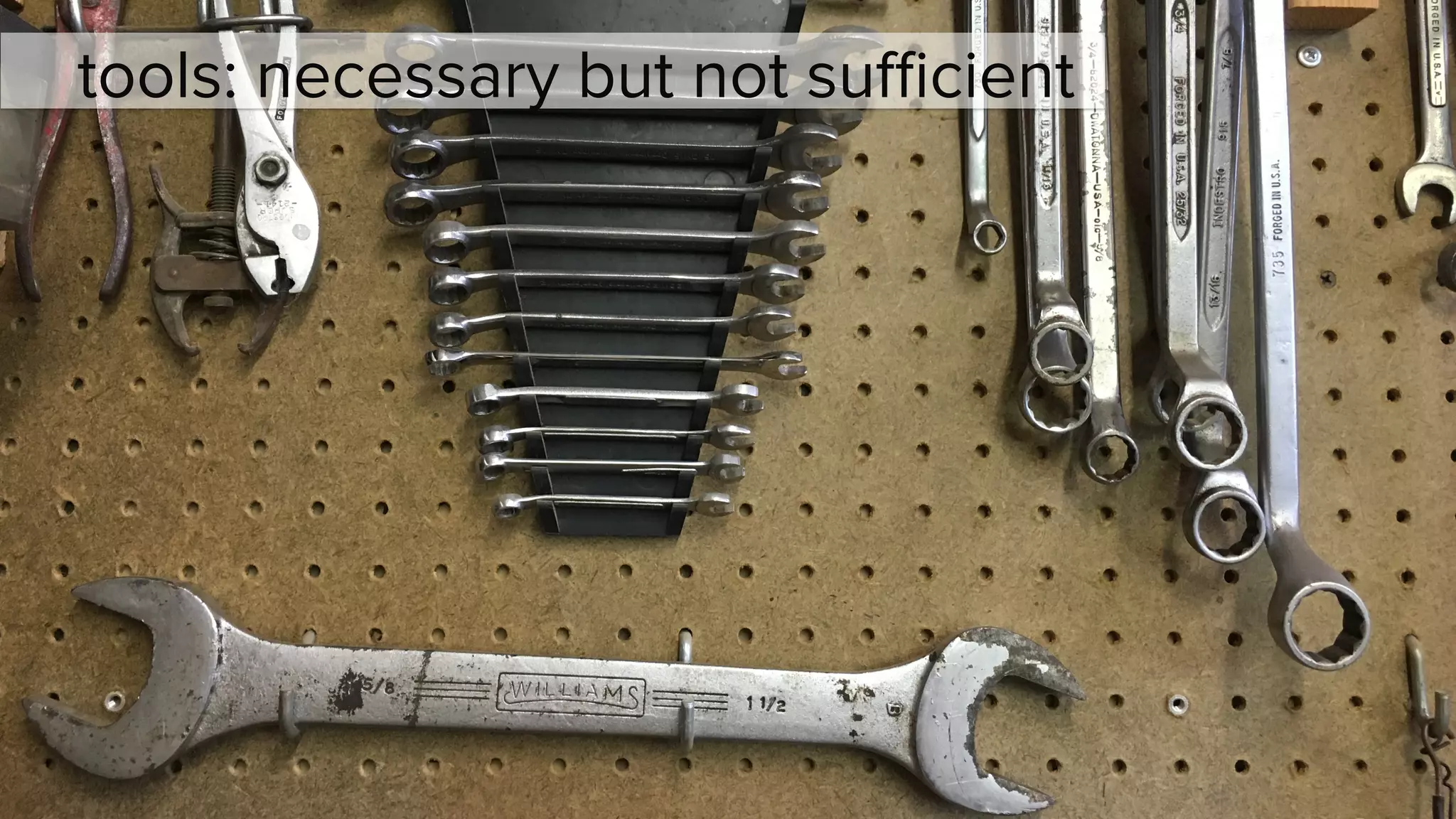 @bridgetkromhout
tools: necessary but not suﬃcient
 