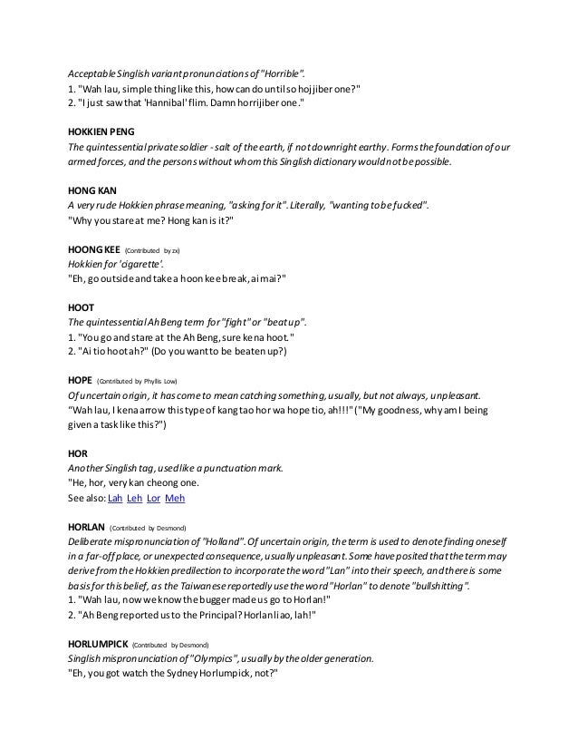 Broken English Dictionary