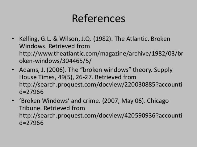 Broken window theory crime definition