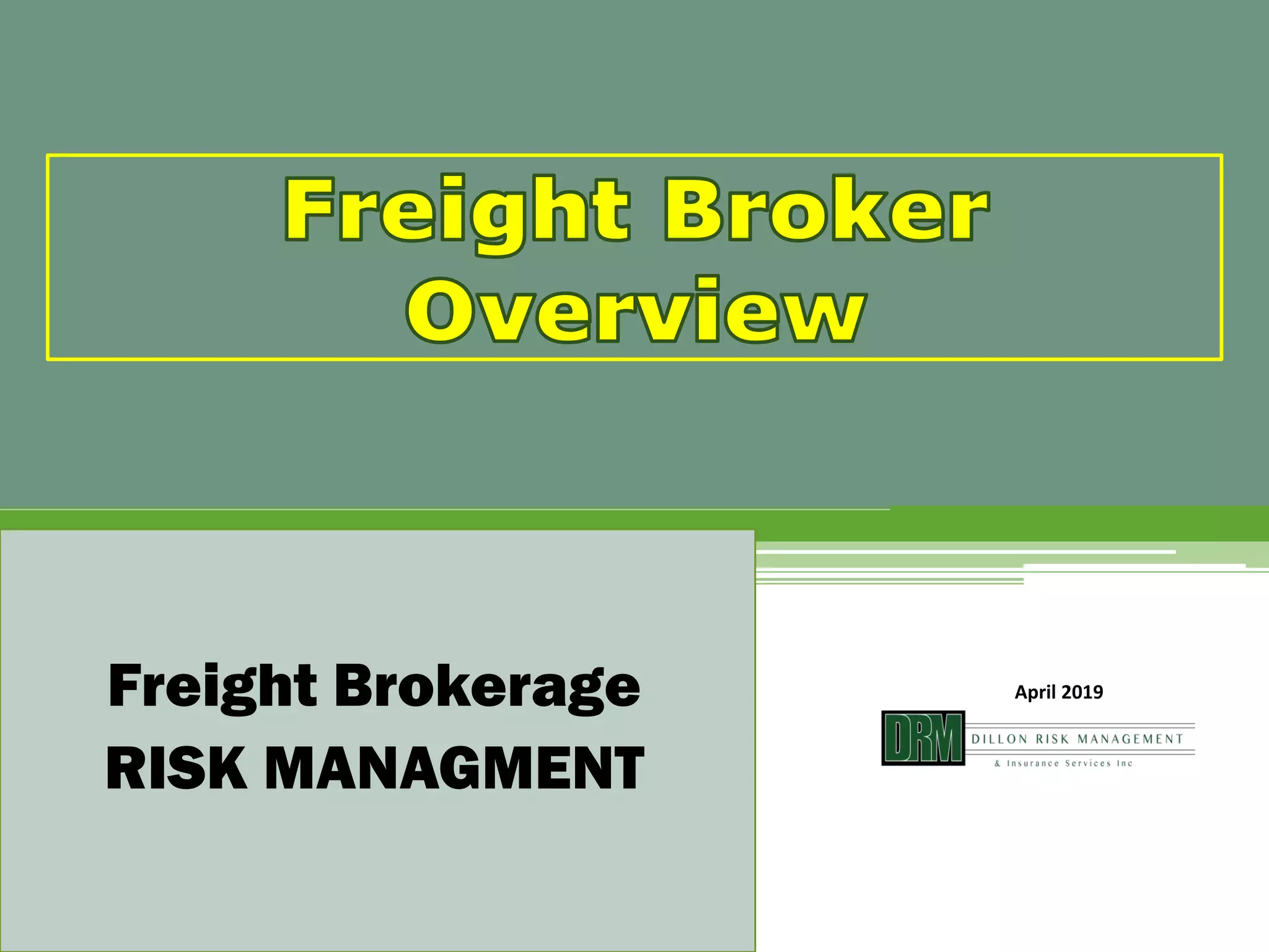 Freight Brokerage - Risk Management | PDF
