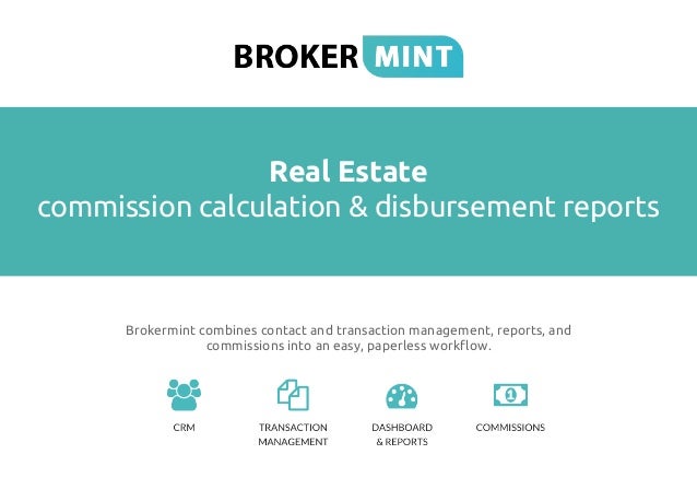 brokermint real estate commission tracking disbursement reports