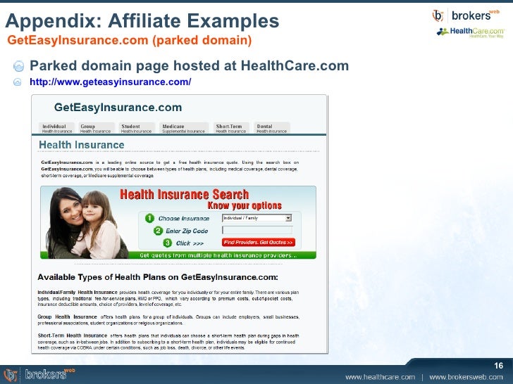 Brokers Web Health Insurance Affiliate Program by ...