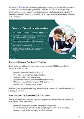 AFS Licensee Obligations_ ASIC Audit Preparation Guide | PDF