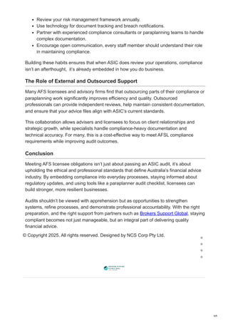 Afsl Asic AFS Licensee Obligations_ ASIC Audit Preparation Guide | PDF