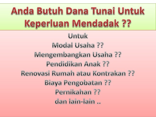 Pinjaman dana tunai tanpa jaminan bandung