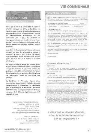 Bro LOKIREG n°37 - Décembre 2015
Bulletin municipal d’informations de Locquirec
VIE COMMUNALE
9
 