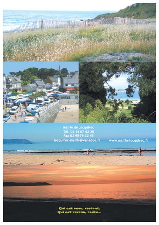 Bro LOKIREG n°33 - Décembre 2013
Bulletin municipal d'informations de Locquirec 35
VIE ASSOCIATIVE
LA PÊCHE À PIED RÉCRÉATIVE EN BAIE DE MORLAIX
En 2012, les associations ULAMIR-CPIE Pays de Morlaix-Trégor et Bretagne Vivante ont réali-
sé un diagnostic de l'activité " pêche à pied " en Baie de Morlaix, en s'appuyant sur des comp-
tages et des enquêtes auprès des pêcheurs lors de chaque marée de coefficient supérieur à 95.
Suite à cet état des lieux la Baie de Morlaix a été identifiée comme site pilote dans le cadre du
projet national Life +, auprès de l'Europe, sous le pilotage de l'Agence des Aires Marine Proté-
gées. Notre dossier vient d'être validé, nous nous engageons donc pour 3 ans d'études sur l'im-
pact de la pratique de la pêche à pied de loisirs dans la Baie de Morlaix.
A noter qu'en août 2012, nous avions connu un pic de fréquentation sur les estrans de la Baie de
Morlaix avec 1300 pêcheurs comptabilisés ; à la même période en aout 2013, avec des conditions
mététorologiques clémentes, nous avons comptabilisés prés de 3000 pêcheurs à pied.
Les secteurs de pratique de la pêche à pied récréative retenus pour le projet sont :
- Roscoff
- Vasière de Saint-Pol-de-Léon
- Ile Calot et presqu'île de Carantec
- Barnenez et Térénez
- Anse de Locquirec
Les objectifs de ce projet sont de favoriser une pratique durable de la pêche à pied :
- Expérimenter une meilleure gestion de l'activité de pêche à pied récréative, basée sur une gou-
vernance à plusieurs niveaux ;
- Mieux comprendre les impacts de la pêche à pied sur les milieux littoraux, la faune et la flore ;
- Faire évoluer les pratiques des pêcheurs à pied pour limiter leur impact.
Le projet va s'articuler autour de 4 grands axes :
- Comptages des pêcheurs à pied de loisirs
- Enquêtes et études des récoltes auprès des pêcheurs à pied
- Sensibilisation et études des pratiques de pêche
- Suivis écologiques : gisements de coques et palourdes, champs de blocs
Avis aux amateurs
Afin de mener à bien ce projet ambitieux, nous avons besoin de bénévoles et volontaires pour
nous accompagner sur l'estran à la rencontre des pêcheurs à pied de loirisirs. Les volontaires
pourront nous aider dans la réalisation des comptages, voire des enquêtes, en y concacrant un
petit moment de son temps de pêche – ou comment joindre l'utile à l'agréable...
Nous sommes également à la recherche de témoignages, outils, photos nous permettant de
mieux connaître et de valoriser les pratiques de pêche à pied sur notre territoire.
N'hésitez pas à vous faire connaître en contactant Bénédicte !
Bénédicte COMPOIS BRISELET
Chargée de projets - ULAMIR-CPIE Pays de Morlaix-Trégor
Tél. 02.98.67.53.38 - cpiemorlaix.dd@wanadoo.fr
 