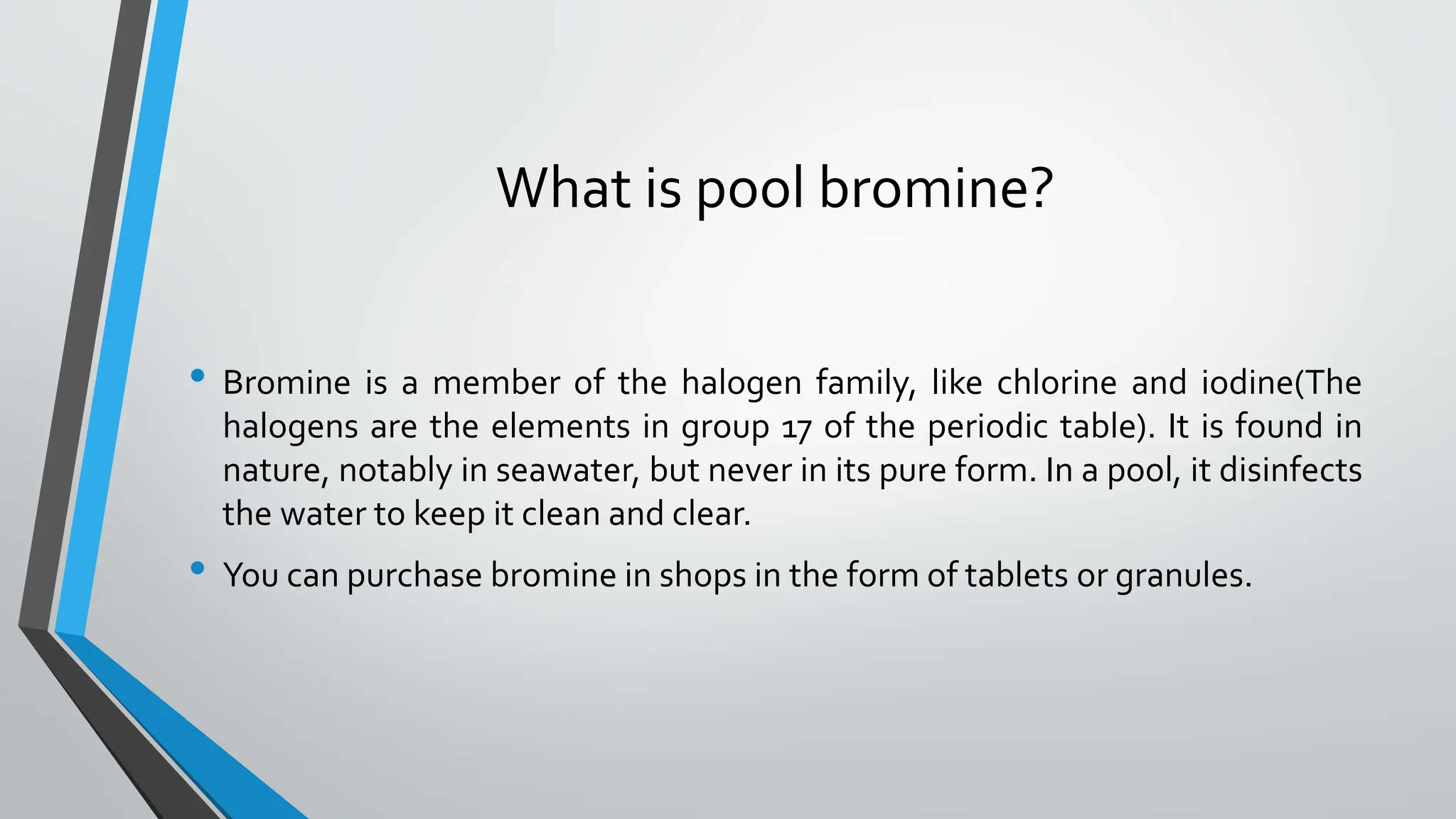 Bromine for pool sanitation and SPA.pptx