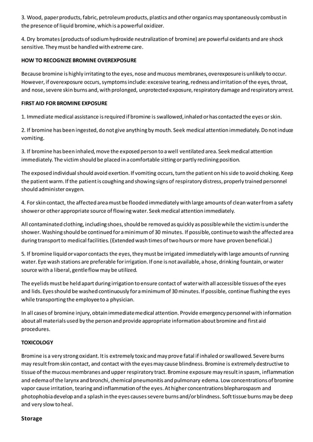 Bromine handling and safety PDF