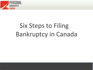 Six Steps to Filing  Bankruptcy in Canada 