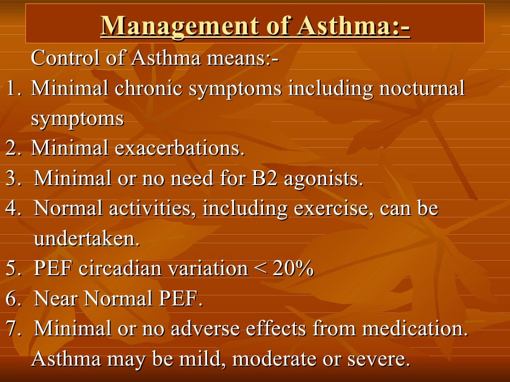 Management of Bronchial Asthma