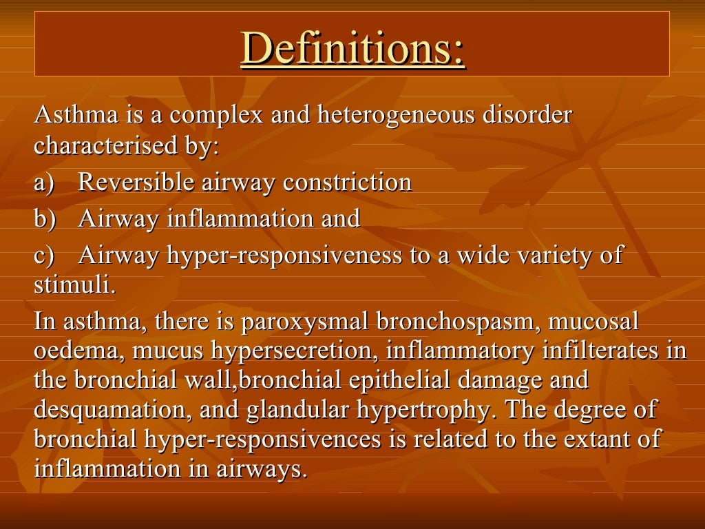 Management of Bronchial Asthma