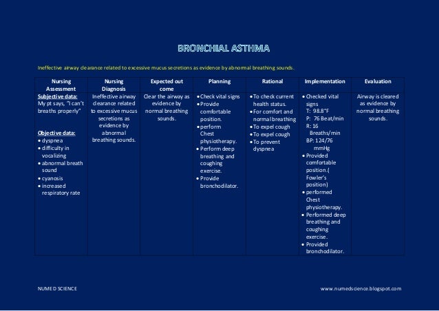 Nursing Care Plan Bronchial Asthma Part 1