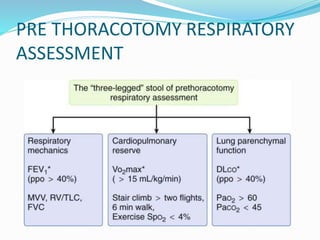 PRE THORACOTOMY RESPIRATORY
ASSESSMENT
 