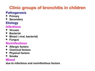 Bronchitis lecture in children | PPT