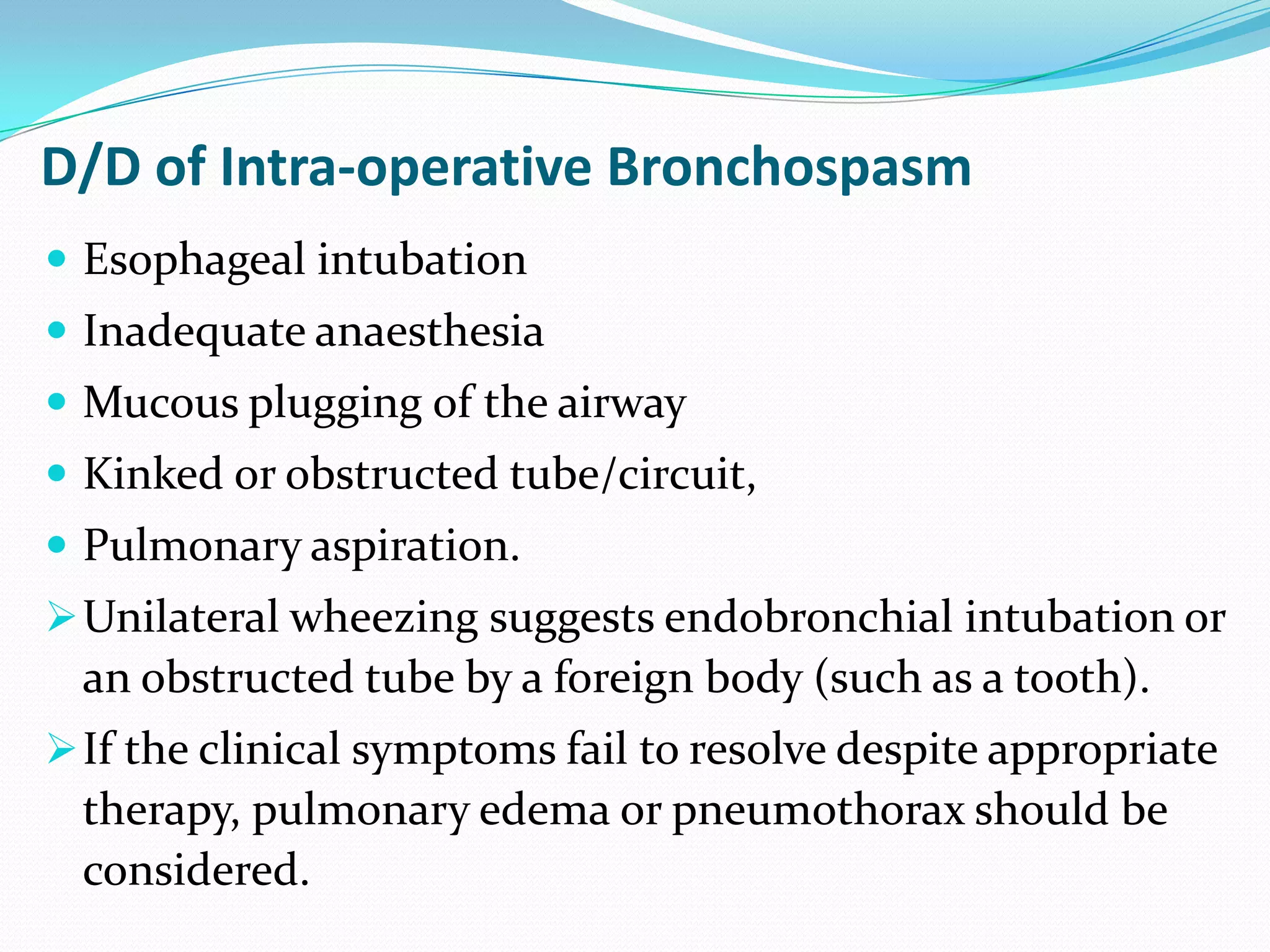 Bronchospasm during induction | PPTX