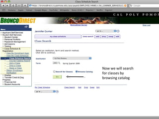 Now we will search for classes by browsing catalog  