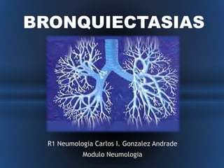 BRONQUIECTASIAS 
R1 Neumologia Carlos I. Gonzalez Andrade 
Modulo Neumologia 
 