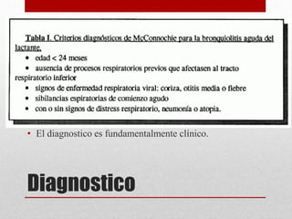 Diagnostico
• El diagnostico es fundamentalmente clínico.
 
