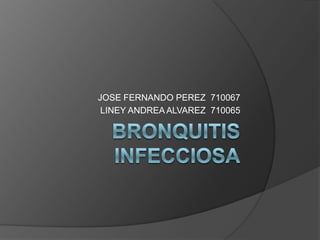 BRONQUITIS INFECCIOSA JOSE FERNANDO PEREZ  710067 LINEY ANDREA ALVAREZ  710065 