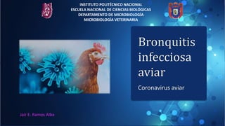INSTITUTO POLITÉCNICO NACIONAL
ESCUELA NACIONAL DE CIENCIAS BIOLÓGICAS
DEPARTAMENTO DE MICROBIOLOGÍA
MICROBIOLOGÍA VETERINARIA
Jair E. Ramos Alba
 