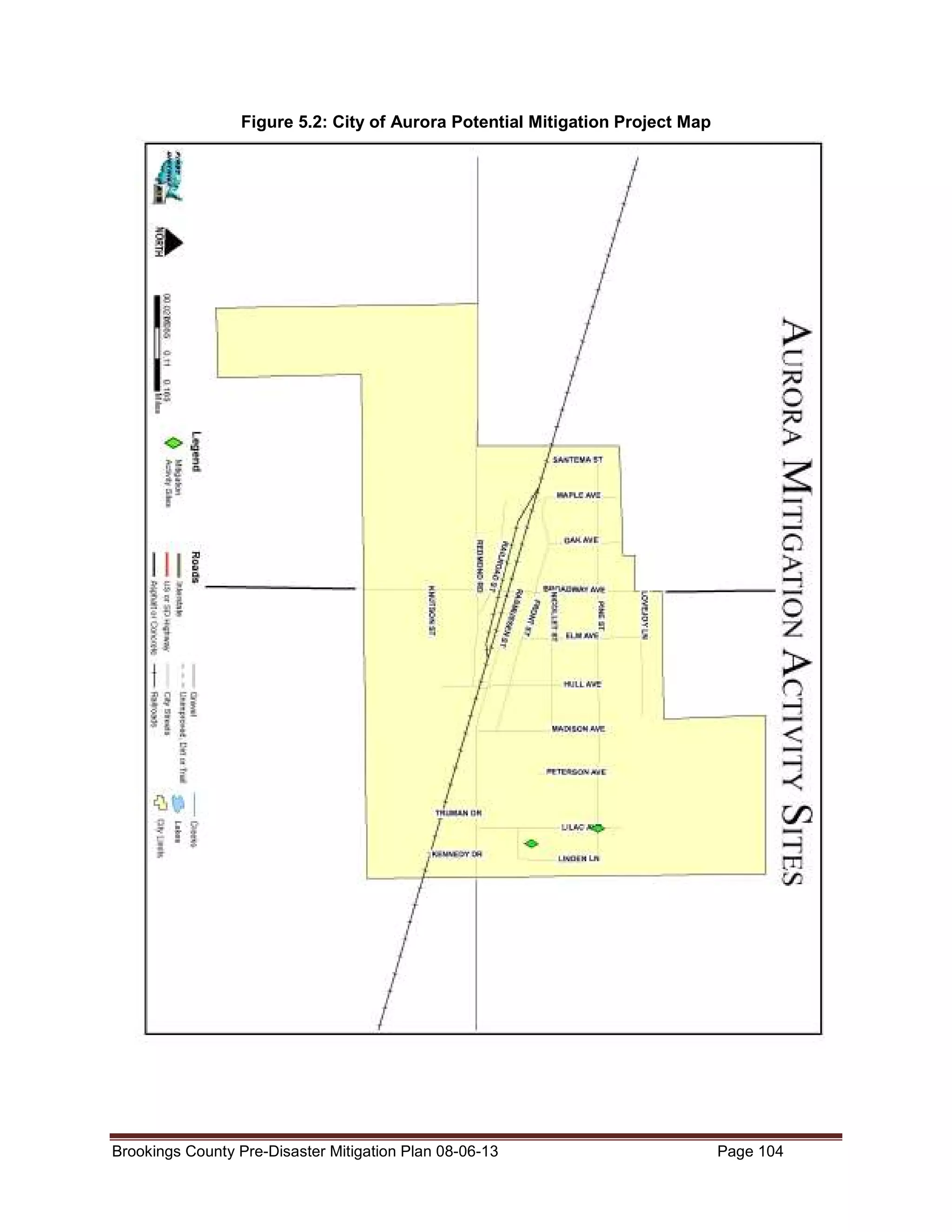 Figure 5.2: City of Aurora Potential Mitigation Project Map

Brookings County Pre-Disaster Mitigation Plan 08-06-13

Page 104

 
