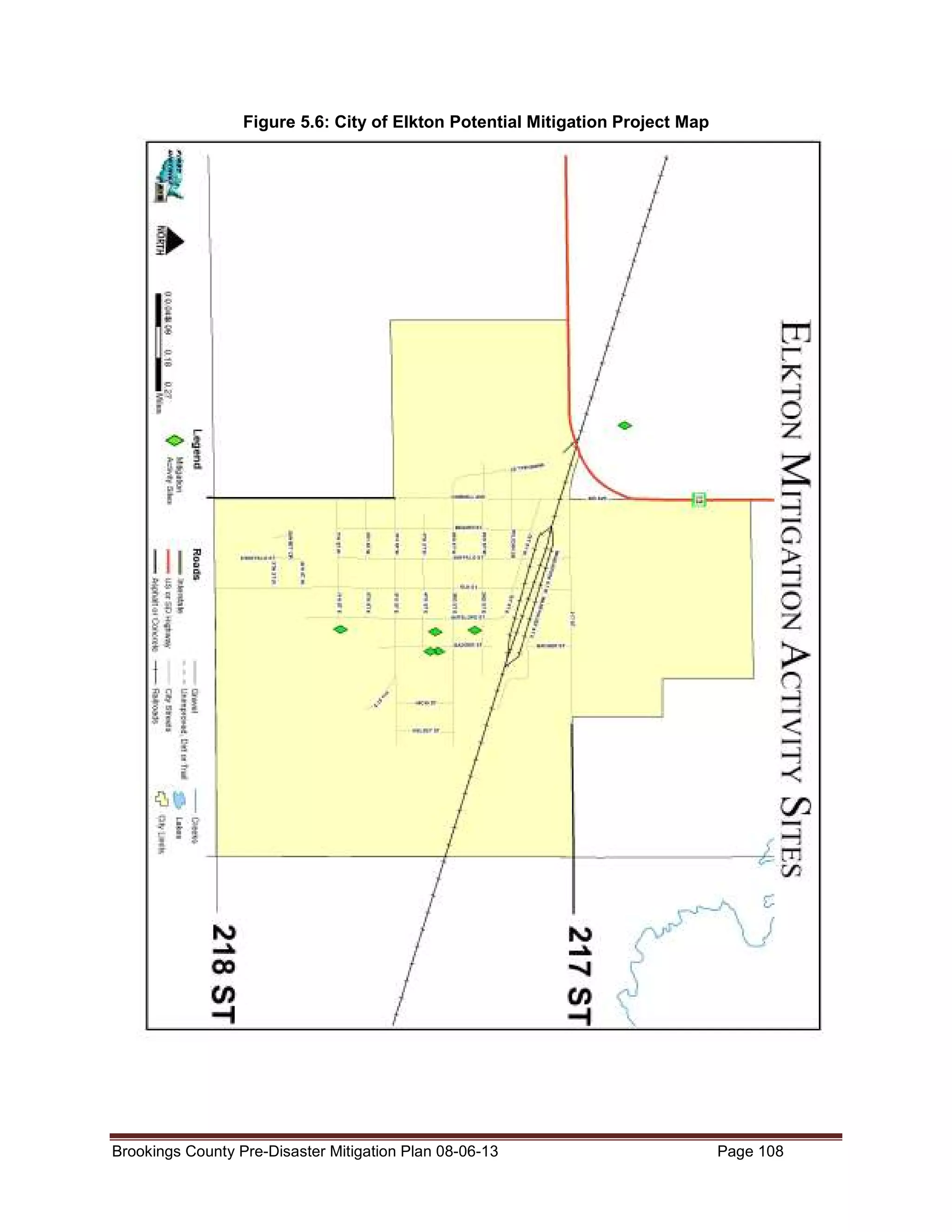 Figure 5.6: City of Elkton Potential Mitigation Project Map

Brookings County Pre-Disaster Mitigation Plan 08-06-13

Page 108

 