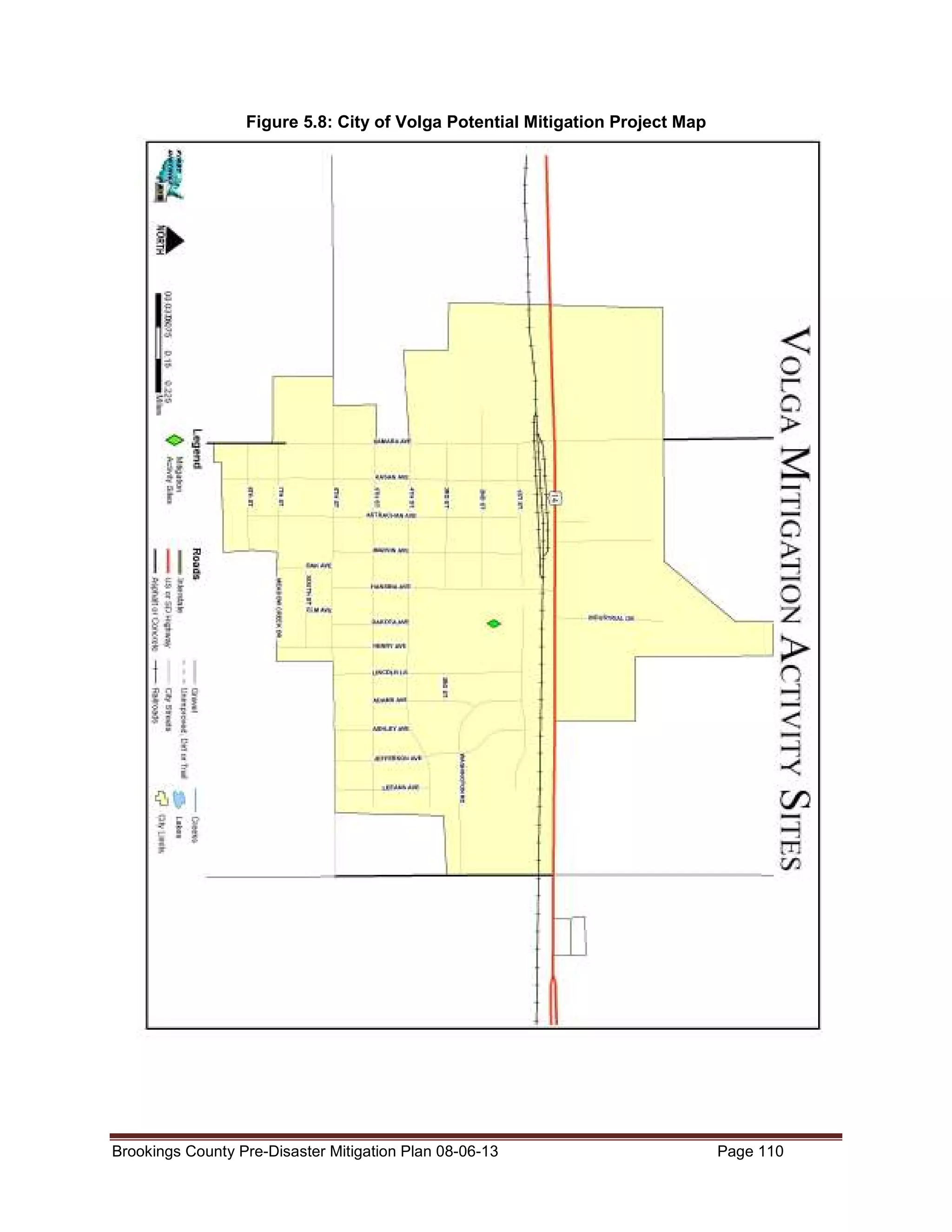 Figure 5.8: City of Volga Potential Mitigation Project Map

Brookings County Pre-Disaster Mitigation Plan 08-06-13

Page 110

 