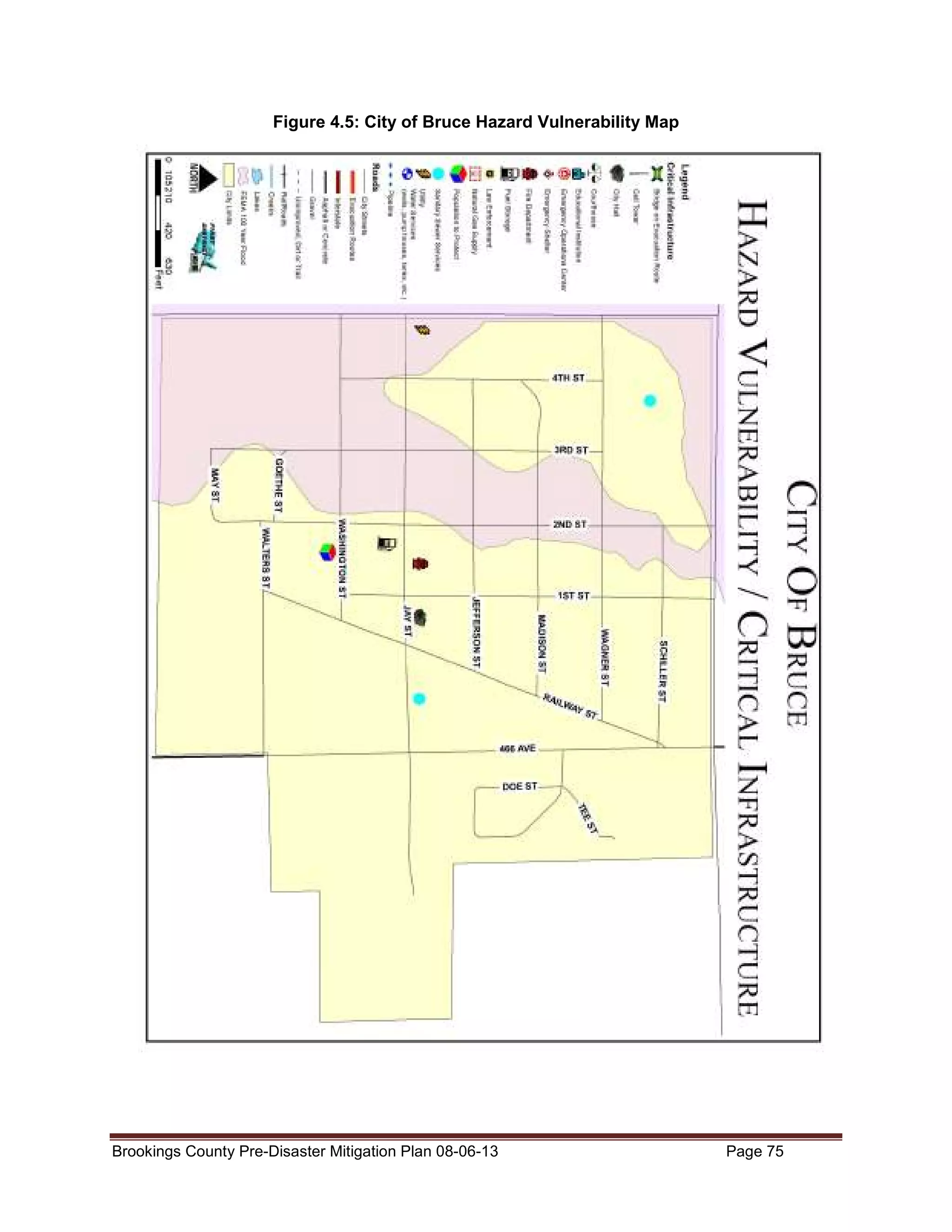 Figure 4.5: City of Bruce Hazard Vulnerability Map

Brookings County Pre-Disaster Mitigation Plan 08-06-13

Page 75

 
