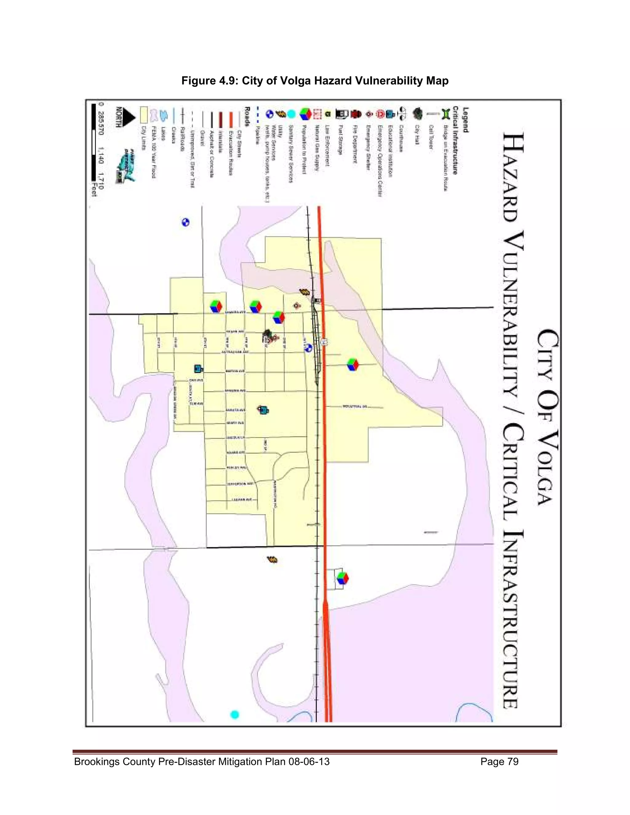 Figure 4.9: City of Volga Hazard Vulnerability Map

Brookings County Pre-Disaster Mitigation Plan 08-06-13

Page 79

 
