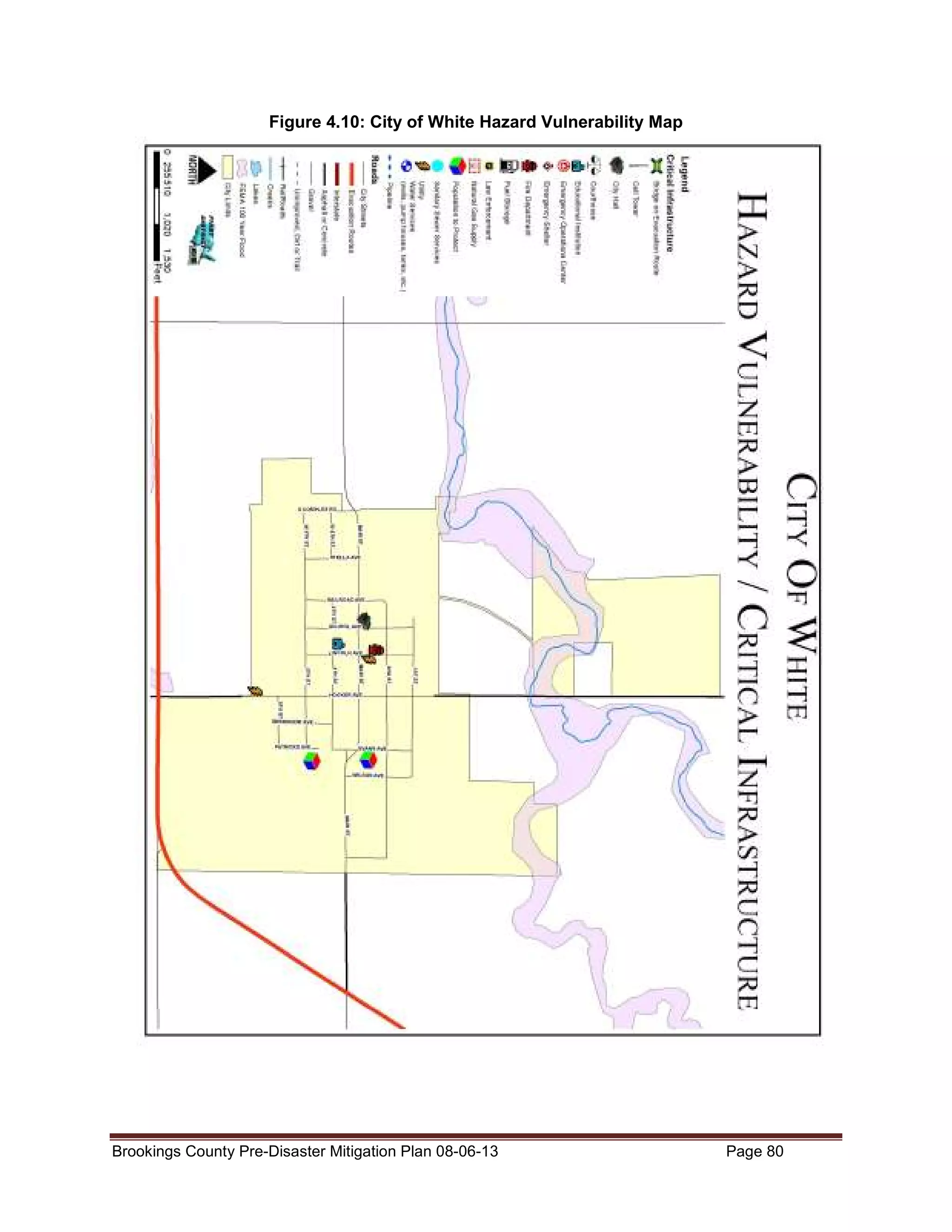 Figure 4.10: City of White Hazard Vulnerability Map

Brookings County Pre-Disaster Mitigation Plan 08-06-13

Page 80

 