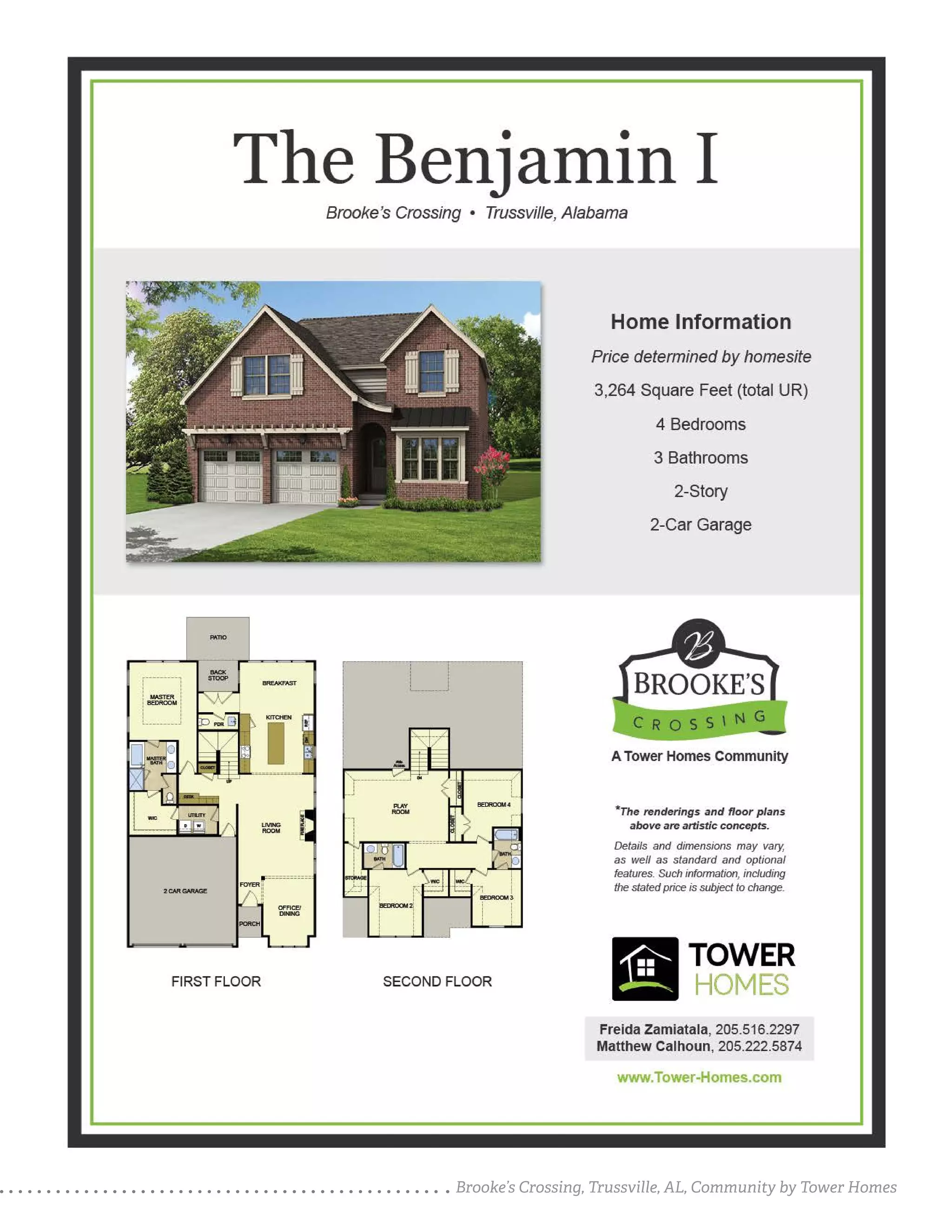 Brooke's Crossing in Trussville Al, new homes by Tower Homes