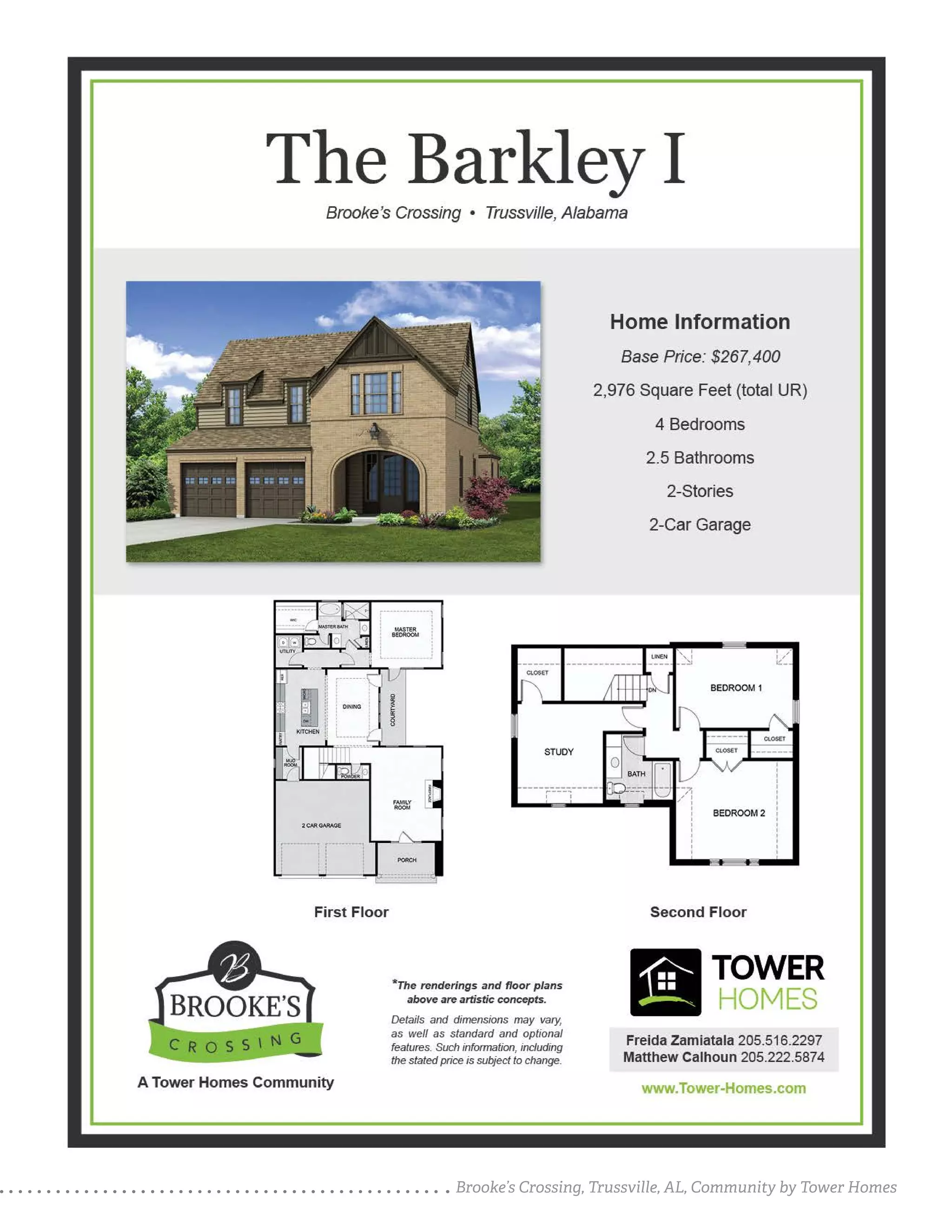 Brooke's Crossing in Trussville Al, new homes by Tower Homes