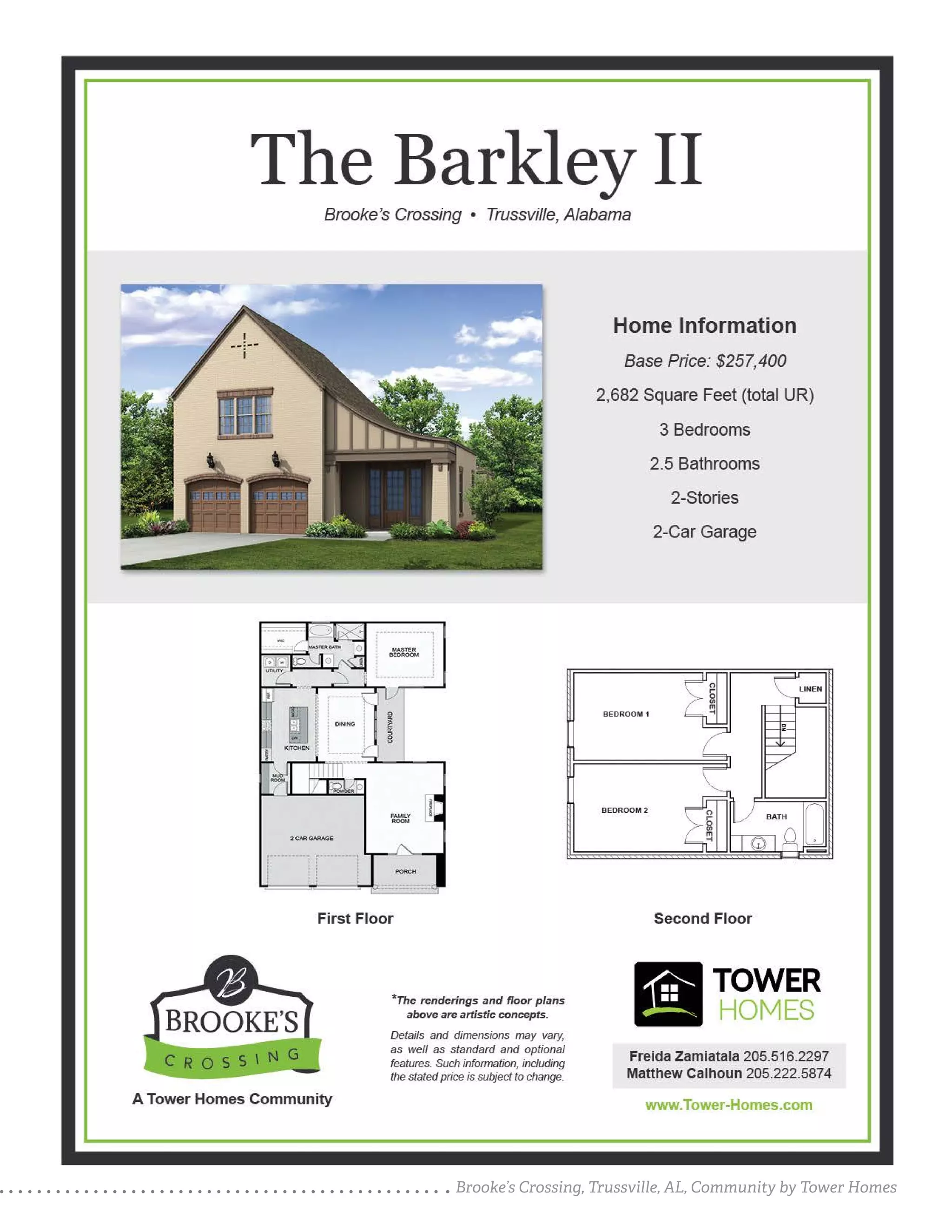 Brooke's Crossing in Trussville Al, new homes by Tower Homes