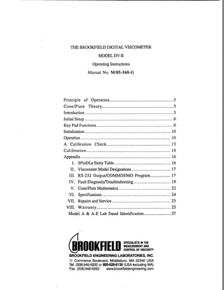 Brookfield viscometer dv-ii manual