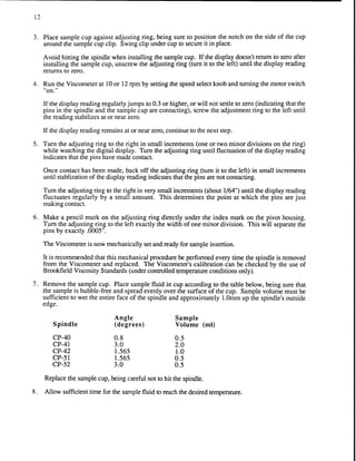 Brookfield viscometer dv-ii manual | PDF