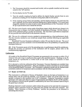 Brookfield viscometer dv-ii manual | PDF