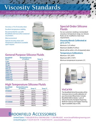 Brookfield Viscosity Standards | PDF