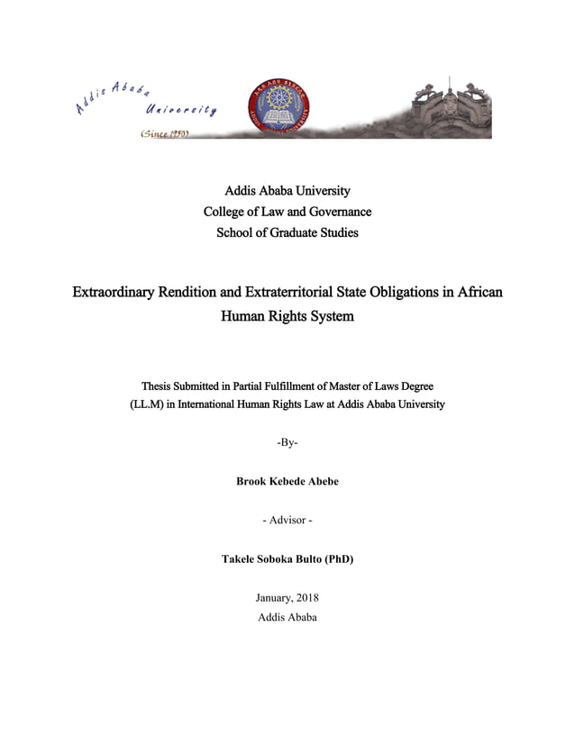 Extraordinary Rendition and Extraterritorial State Obligations in the ...