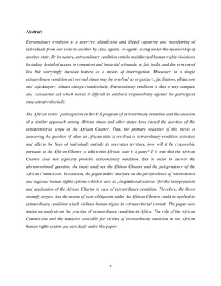 Extraordinary Rendition Map Extraordinary Rendition and Extraterritorial State Obligations in the ...