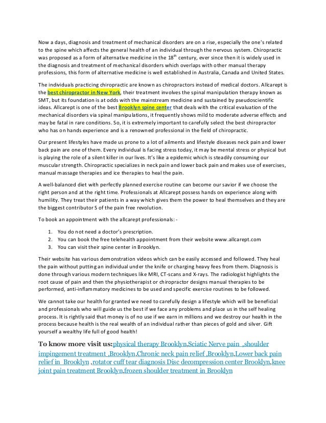 Brooklyn physical therapy center allcare